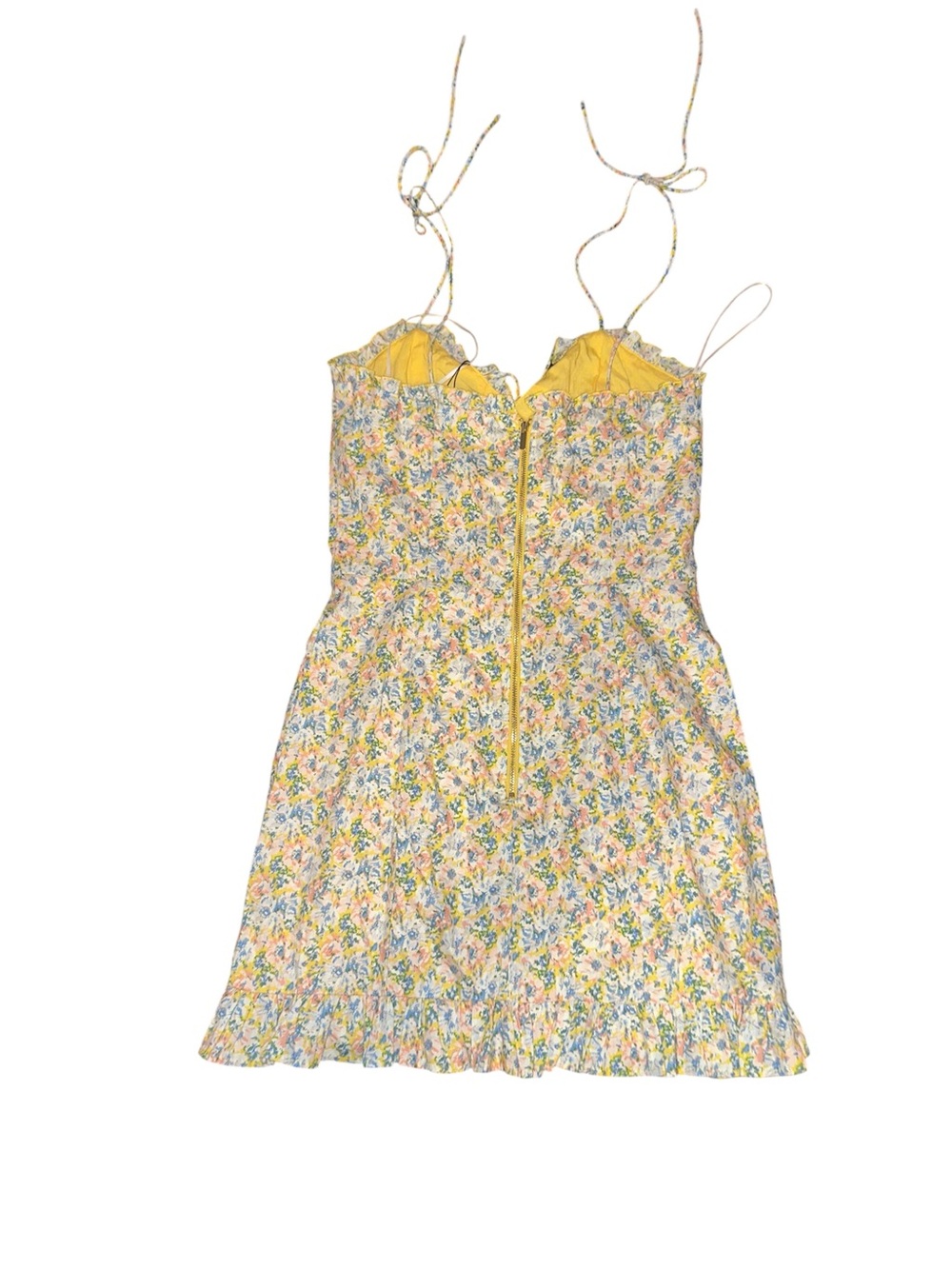Hello Molly Yellow Floral Ruffle Mini Dress - Picture 5 of 6